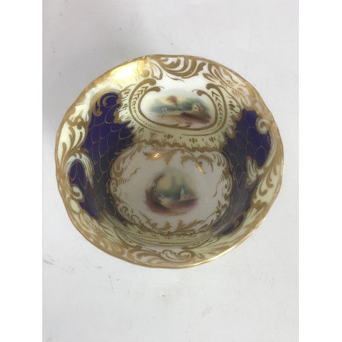 141 - ROYAL WORCESTER HAND PAINTED VASE ,CHAMBERLAINS  WORCESTER PORCELAIN CUP & 2 PLATES AF