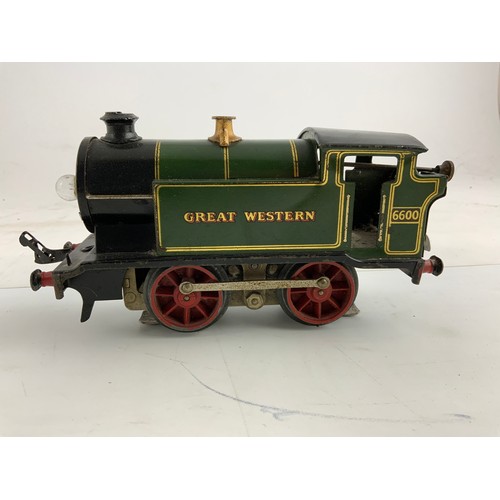 452 - HORNBY 0 GAUGE, GWR, 0-4-0 TANK LOCOMOTIVE, ELECTRIC, NO 6600, U/B