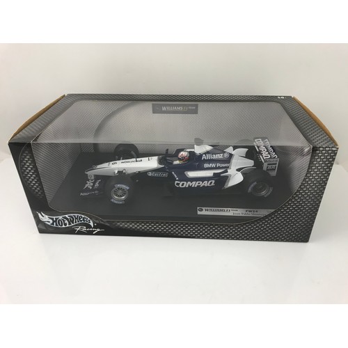 78 - 2 BOXED 1:18 SCALE HOT WHEELS F1 RACING CARS, RENAULT F1 TEAM, R23 JARNO TRULLI, & WILLIAMS F1 JUAN ... 