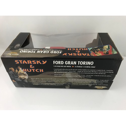 80 - AMERICAN MUSCLE, BOXED FORD GRAN TORINO, 1:18 SCALE IN BOXED CONDITION STARSKY & HUTCH