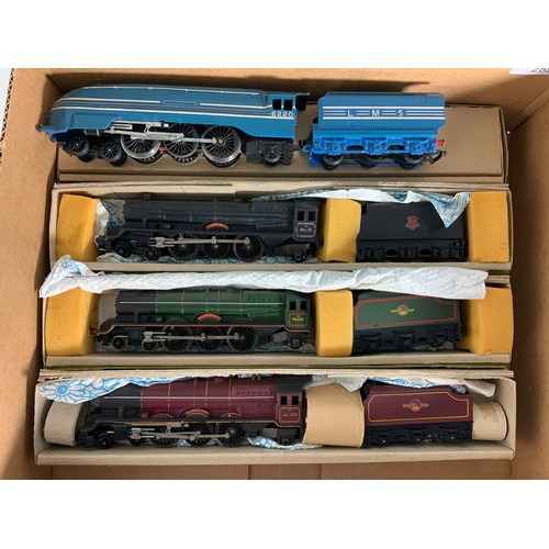 289 - TRIANG LOCOMOTIVES, CORONATION SCOT 6220 IN LMS BLUE, 3 X PRINCESS CLASS 46200, 46201. 46205, PLUS S... 