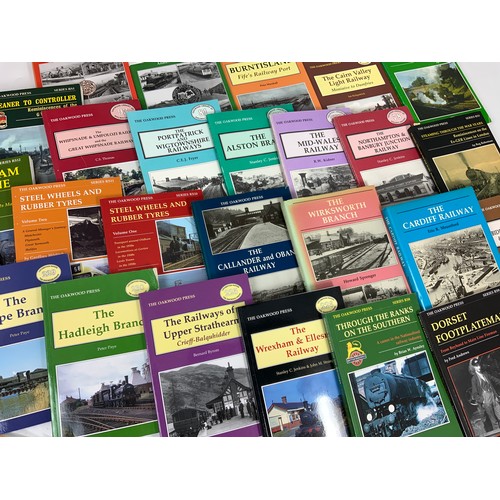 249 - RAILWAY BOOKS - A SUPER COLLECTION OF OAKWOOD PRESS TITLES, 17 HARDBACK & 53 P/B COVERS, A GOOD RANG... 