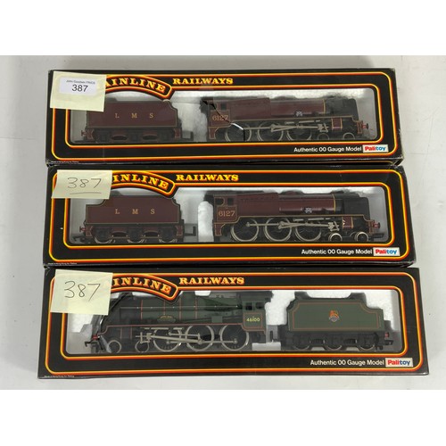 387 - MAINLINE, 3 BOXED LOCOMOTIVES, SCOT 6167,X2 , 46100 ROYAL SCOT,