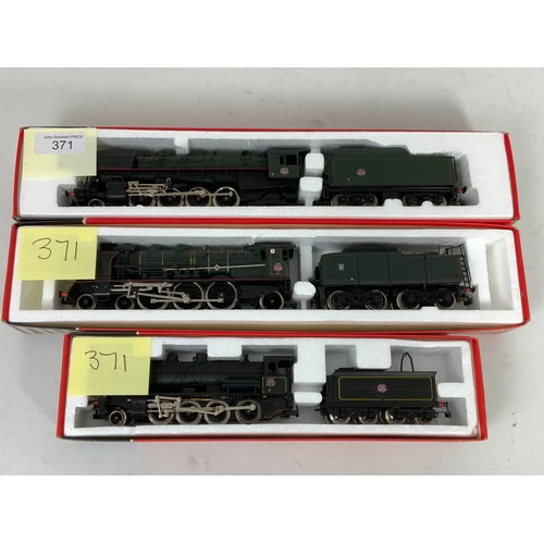 371 - HO SCALE MODEL RAILWAY, JOUEF, 3 BOXED SNCF LOCOMOTIVES, 8274 141R, 8355 PACIFIC 231K & 8282 140C.