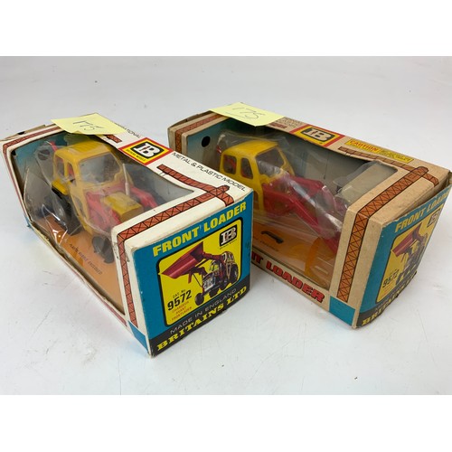 175 - BRITAINS LTD, A BOXED 9572 CHARGUR AVANT FRONT LOADER, PLASTIC A/F, BOXED, PLUS SIMILAR BOX WITH CAB... 