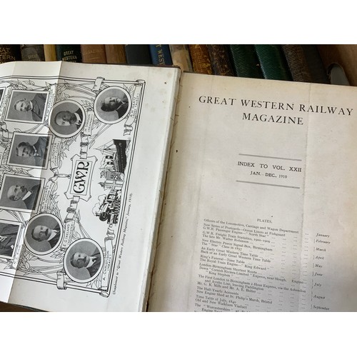 215 - RAILWAY BOOKS - A RARE COLLECTION OF BOUND GWR GREAT WESTERN RAILWAY MAGAZINES  30 VOLUMES , INC. 19... 