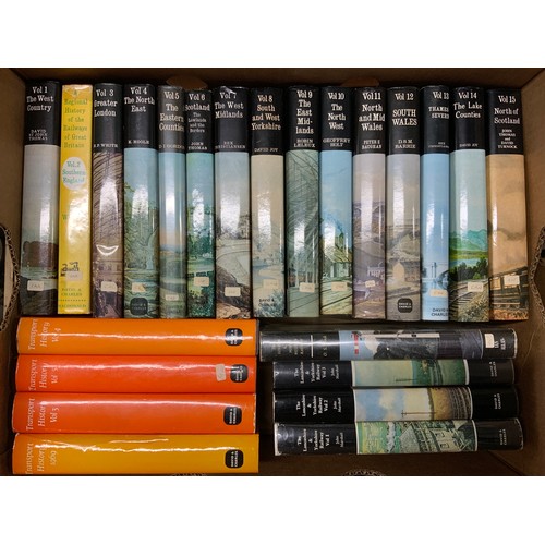 216 - RAILWAY BOOKS - DAVID & CHARLES, REGIONAL HISTORIES OF THE RAILWAYS OF GREAT BRITAIN. VOLS 1-15. NO ... 