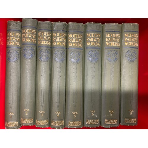 239 - RAILWAY BOOKS - 8 BOUND VOLUMES OF MODERN RAILWAY WORKING, THE GRESHAM PUBLISHING COMPANY, C.1914