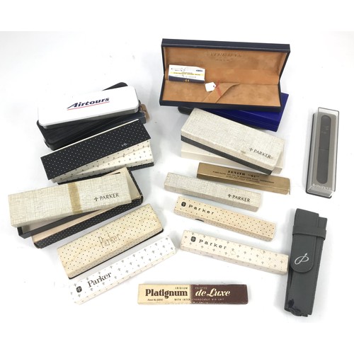 279 - A COLLECTION OF FOUNTAIN PEN BOXES, CIRCA 1960, INCLUDING WATERMAN, PARKER, ZENITH, PLATINGNUM ETC A... 