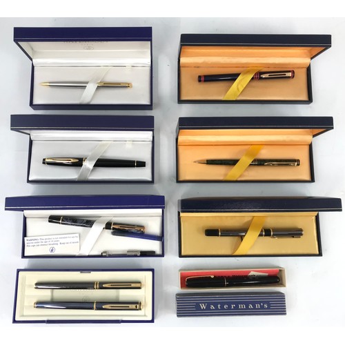 305 - A COLLECTION OF WATERMAN PENS, INCLUDING FOUNTAIN PENS, BALLPOINTS ETC, ALL BOXED (9)