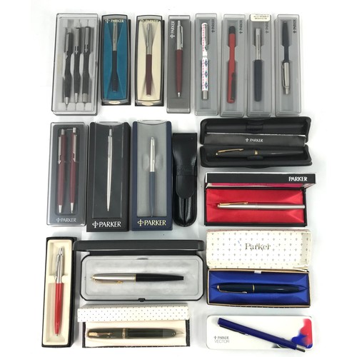 311 - A COLLECTION OF PARKER PENS, INCLUDING FOUNTAIN PENS, BALLPOINTS, PROPELLING PENCILS ETC , APPROXIMA... 