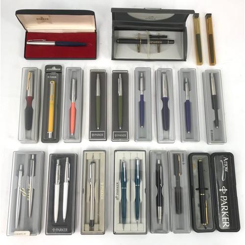 313 - A COLLECTION OF PARKER PENS, INCLUDING FOUNTAIN PENS, BALLPOINTS, PROPELLING PENCILS ETC , APPROXIMA... 