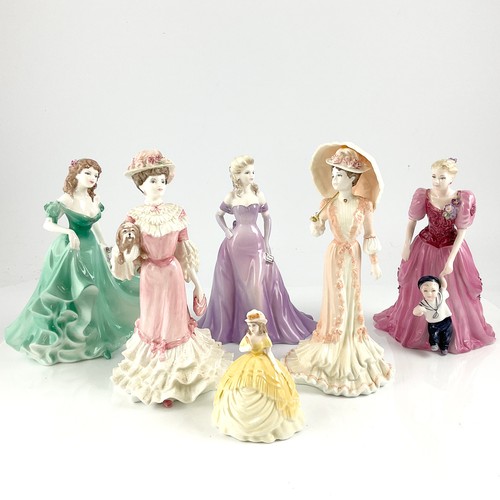 75 - SIX COALPORT FIGURINES INCLUDING A LIMITED EDITION FIGURE TOGETHERNESS A HELPING HAND, GEORGINA, MAR... 