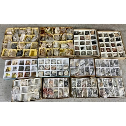 340 - VARIOUS BOXED SPECIMEN MINERALS, POSSIBLY EDUCATIONAL SETS INC. THE PHYSICAL PROPERTIES OF LUSTRE, C... 