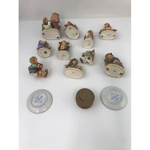 87 - 9 GOEBEL HUMMEL FIGURINES WITH OTHER ORNAMENTS