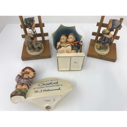 92 - GOEBEL HUMMEL BOOK ENDS, SHOP DISPLAY & FIGURINE TALLEST 15cm