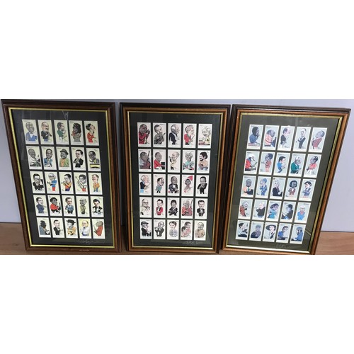 53 - COLLECTION OF FRAMED CIGARETTE CARDS, JAZZ RELATED TOGETHER WITH SIGNED CARICATURES