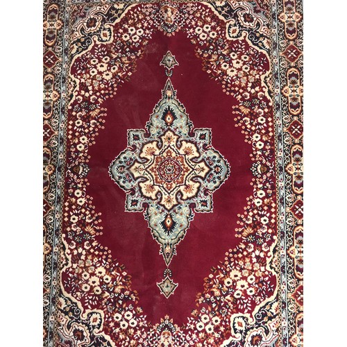 666 - RED GROUND RUG 141cm x 96cm