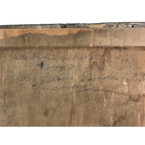 25 - LARGE CRYSTOLEUM 'WOOING', The backboard is signed Sir Joshua Reynolds PRA The Duchess of Rutland al... 