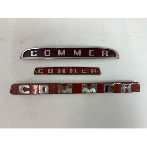 34 - 34 3 VINTAGE COMMER COMMERCIAL VEHICLE BADGES, 33CM, 26CM & 18CM