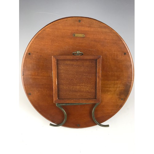 246 - CLOCK WITH PLATE BACK IN WOODEN FRAME