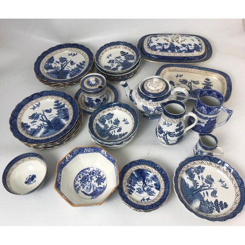 201 - QUANTITY OF BOOTHS BLUE AND WHITE TRANSFER WARE ETC