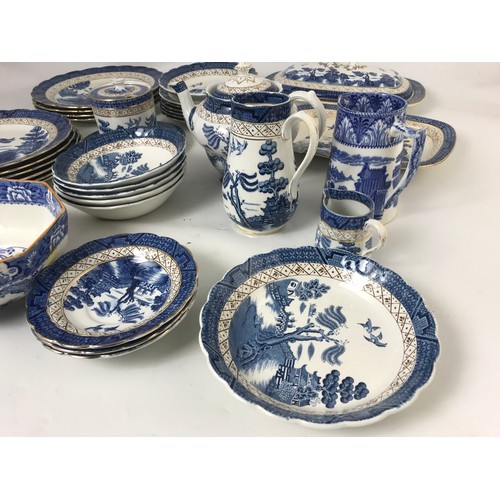 201 - QUANTITY OF BOOTHS BLUE AND WHITE TRANSFER WARE ETC