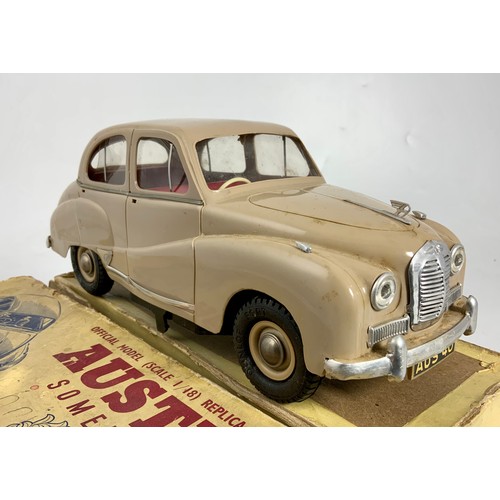 77 - A VINTAGE VICTORY INDUSTRIES AUSTIN A40 SOMERSET ELECTRIC SCALED MODEL WITH ORIGINAL BOX