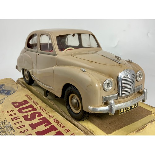 77 - A VINTAGE VICTORY INDUSTRIES AUSTIN A40 SOMERSET ELECTRIC SCALED MODEL WITH ORIGINAL BOX