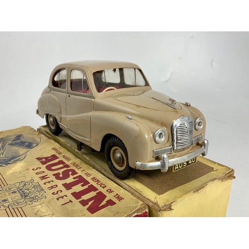 77 - A VINTAGE VICTORY INDUSTRIES AUSTIN A40 SOMERSET ELECTRIC SCALED MODEL WITH ORIGINAL BOX