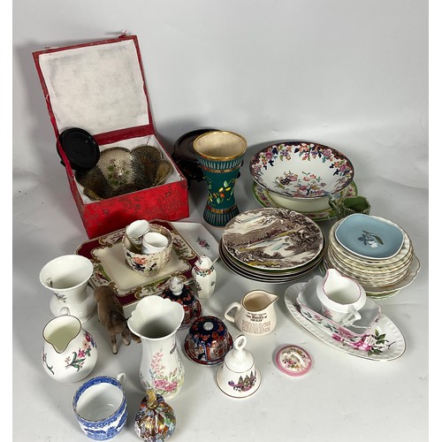 175 - MISCELLANEOUS CERAMICS AND SUNDRY ITEMS, INCLUDING A BESWICK DONKEY, NODDY NURSERY PART TEASET, WADE... 