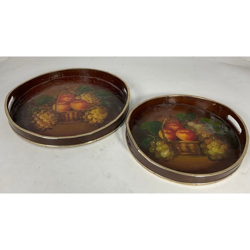 272 - TWO PAPIER MACHE TRAYS approx 36cm