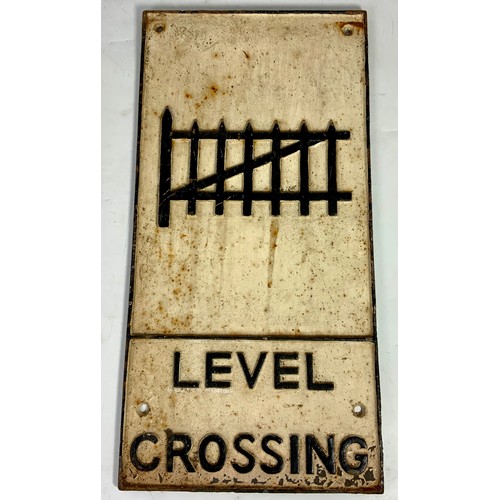 4 - VINTAGE ROAD SIGN LEVEL CROSSING, WITH GATE BARRIER IMAGE