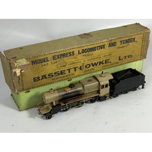 475 - BASSETT - LOWKE, TYPE 2-6-0 TYPE MOGUL, O GAUGE, LIVE STEAM ENGINE, HAS BEEN REPAINTED, MODIFIED TEN... 