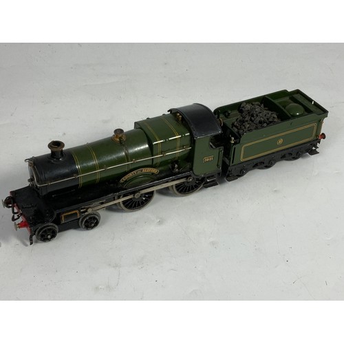 473 - HORNBY CLOCKWORK, 4-4-0 GWR LOCOMOTIVE, 3821 COUNTY OF BEDFORD, GOOD U/B CONDITION