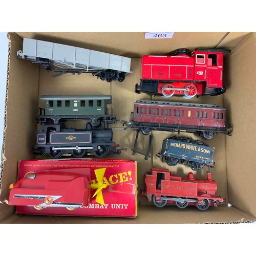 463 - TRIANG RARE BOXED BATTLE SPACE, BS5 TURBO CAR, JINTY, MARKLIN COACH, & A LARGE SCALE TINPLATE CONTIN... 