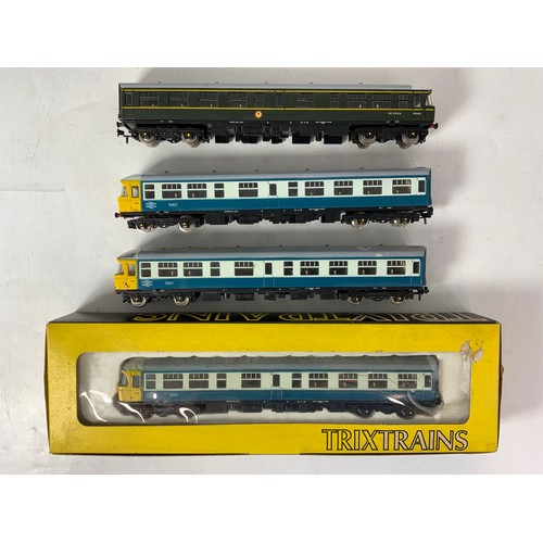 TRIX, BOXED 1178 TRANS PENNINE DMU CAR, PLUS 3 U/B CARS