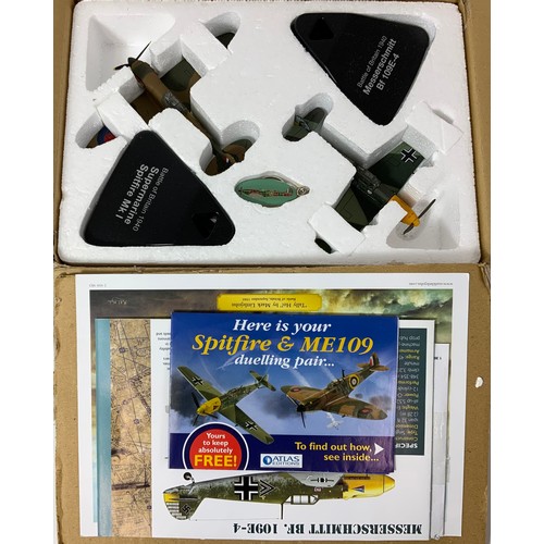 88 - CORGI AIRCRAFT COLLECTION, 3 BOXED MODELS, AA31931 SPITFIRE,  AA31906 SPITFIRE, AA27301 HAWKER FURY ... 