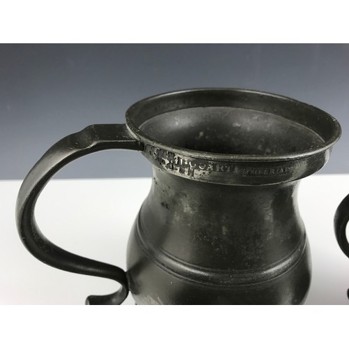 297 - 7 GRADUATED PEWTER TANKARDS