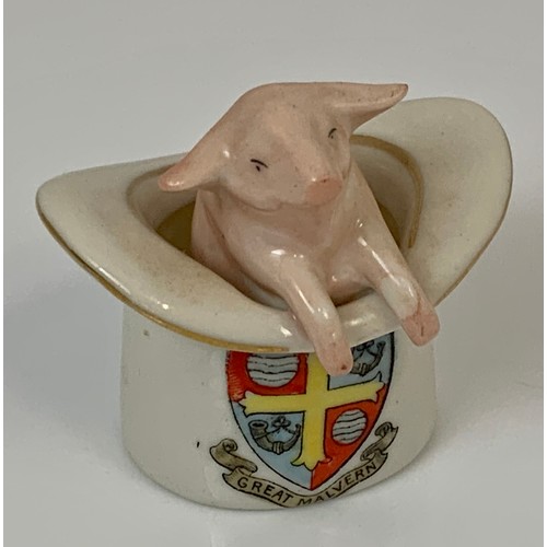 165 - QTY. MALVERN RELATED CRESTED WARE INC. UNUSUAL NOVELTY EXAMPLES