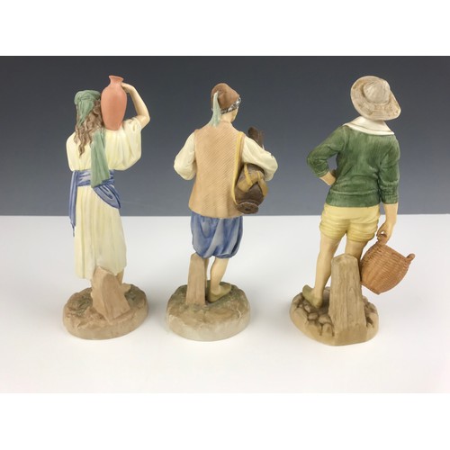 114 - 3 ROYAL WORCESTER FIGURINES FROM THE HADLEY COLLECTION SERIES WATER CARRIERS