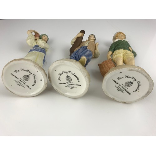 114 - 3 ROYAL WORCESTER FIGURINES FROM THE HADLEY COLLECTION SERIES WATER CARRIERS