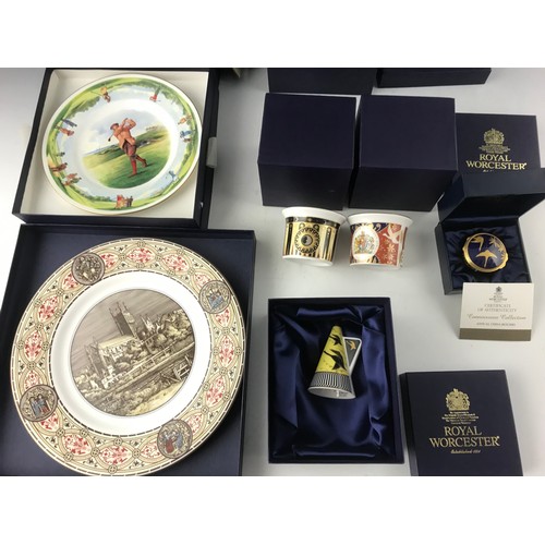 156 - BOXED ROYAL WORCESTER INC  HOMEWARD BOUND CANDLE SNUFFER, VIP CUP & SAUCER ETC