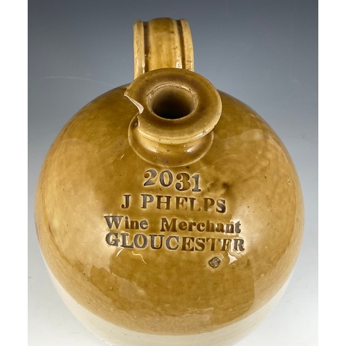 PHELPS OF GLOUCESTER STONEWARE BOTTLE AND R GIBBS OF STRATFORD ON AVON