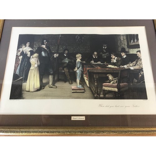 68 - HAND COLOURED PRINT AFTER AN OIL PAINTING BY WILLIAM FREDERICK YEARNES “WHEN DID YOU LAST SEE YOUR F... 