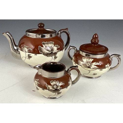 174 - SILVOE ART WARE TEAPOT, BOWL, SALT GLAZED JUG, CHERUB WITH BASKETS DISHES ETC