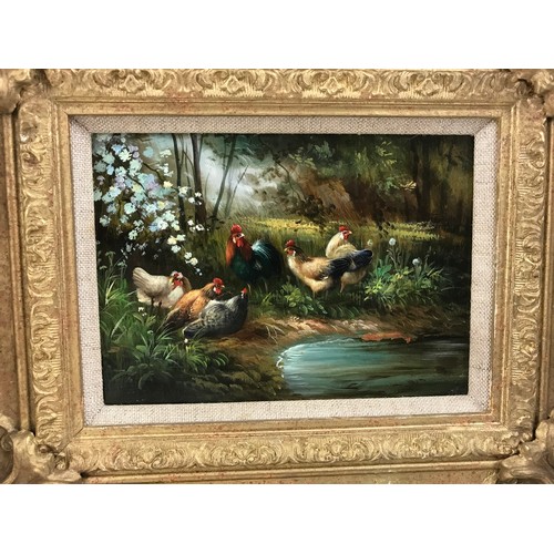 23 - PAIR OF OILS ON BOARD DEPICTING FARMYARD SCENE SIGNED SIMPSON WITH ORIGINAL CERTIFICATE OF AUTHENTIC... 