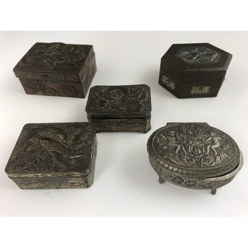 326 - SELECTION OF ORIENTAL AND OTHER TRINKET BOXES (5)