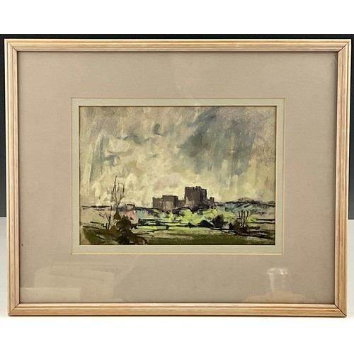 65 - AUBREY PHILLIPS, PASTEL ‘LUDLOW CASTLE FROM THE NORTH’, APPROX. 31 X 22 cm