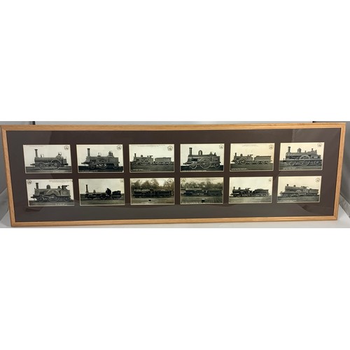 258 - RAILWAY INETERST, 6 FRAMED SETS OF 12 LNWR RAILWAY COMPANY POSTCARDS, AN INTERESTING COLLECTION OF L... 